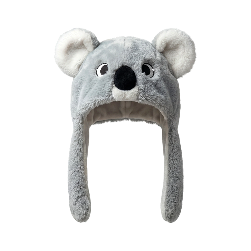 Sivi plišani šešir s koala ušima